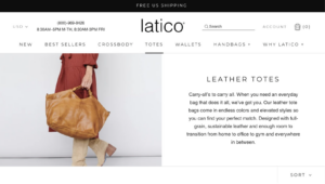 Latico Leathers website 